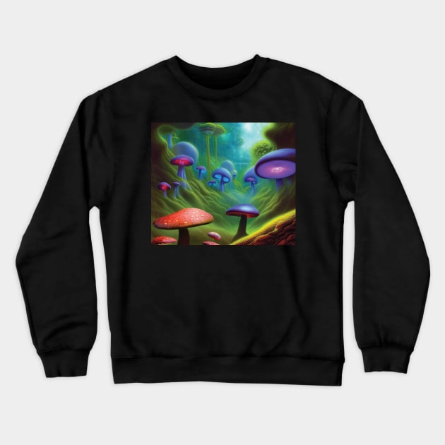 Mushroom Mystery Tour with Psilocybin… Crewneck Sweatshirt by drumweaver